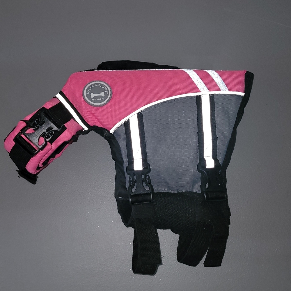 Vivaglory Bright Pink Dog Life Jacket size small